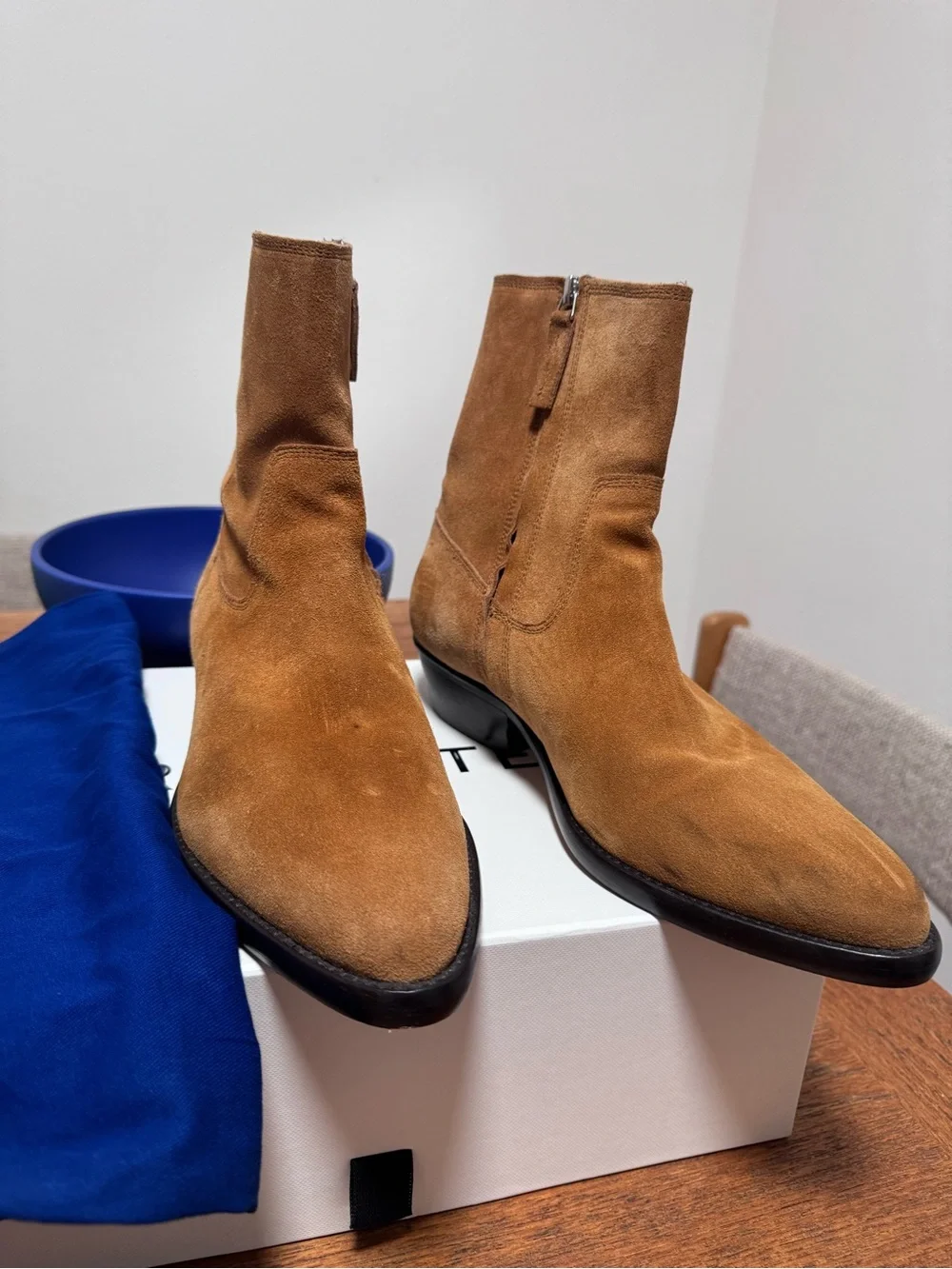 Isabel Marant Men's Suede Zip Boots in Tan Size EU 40